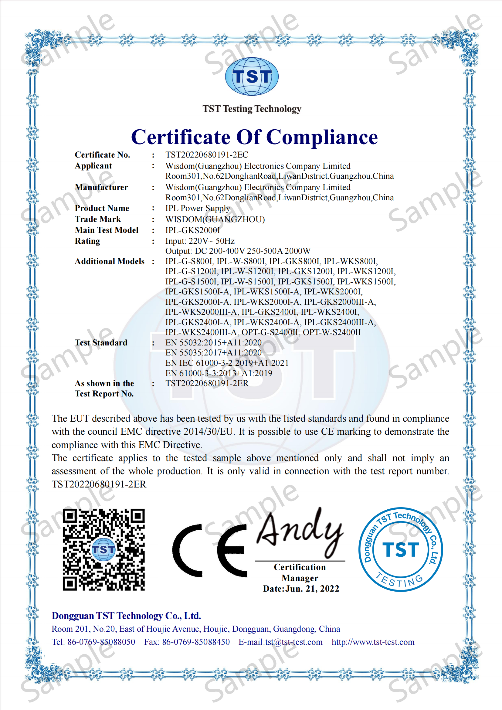 IPL80191 CE EMC cemark EN55032_00